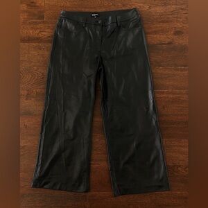Reitmans Signature Black Faux Leather Wide Leg Pants Size 18 Petite